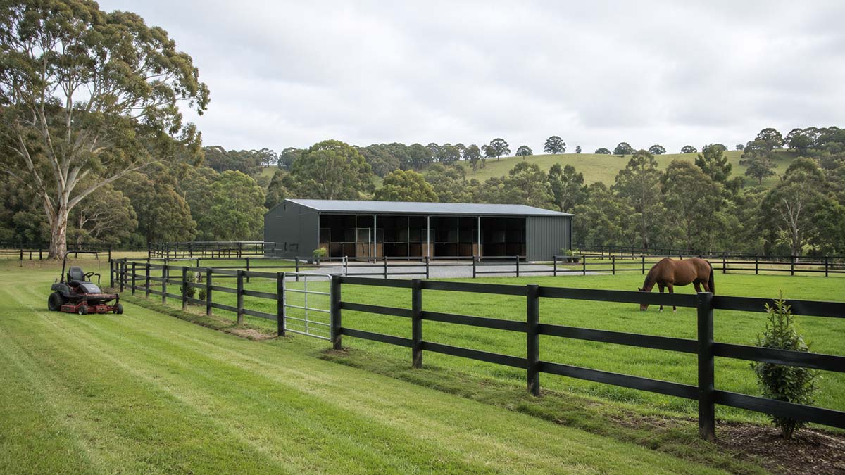 How to maintain grass around stables and paddocks: a zone-by-zone guide for horse properties.